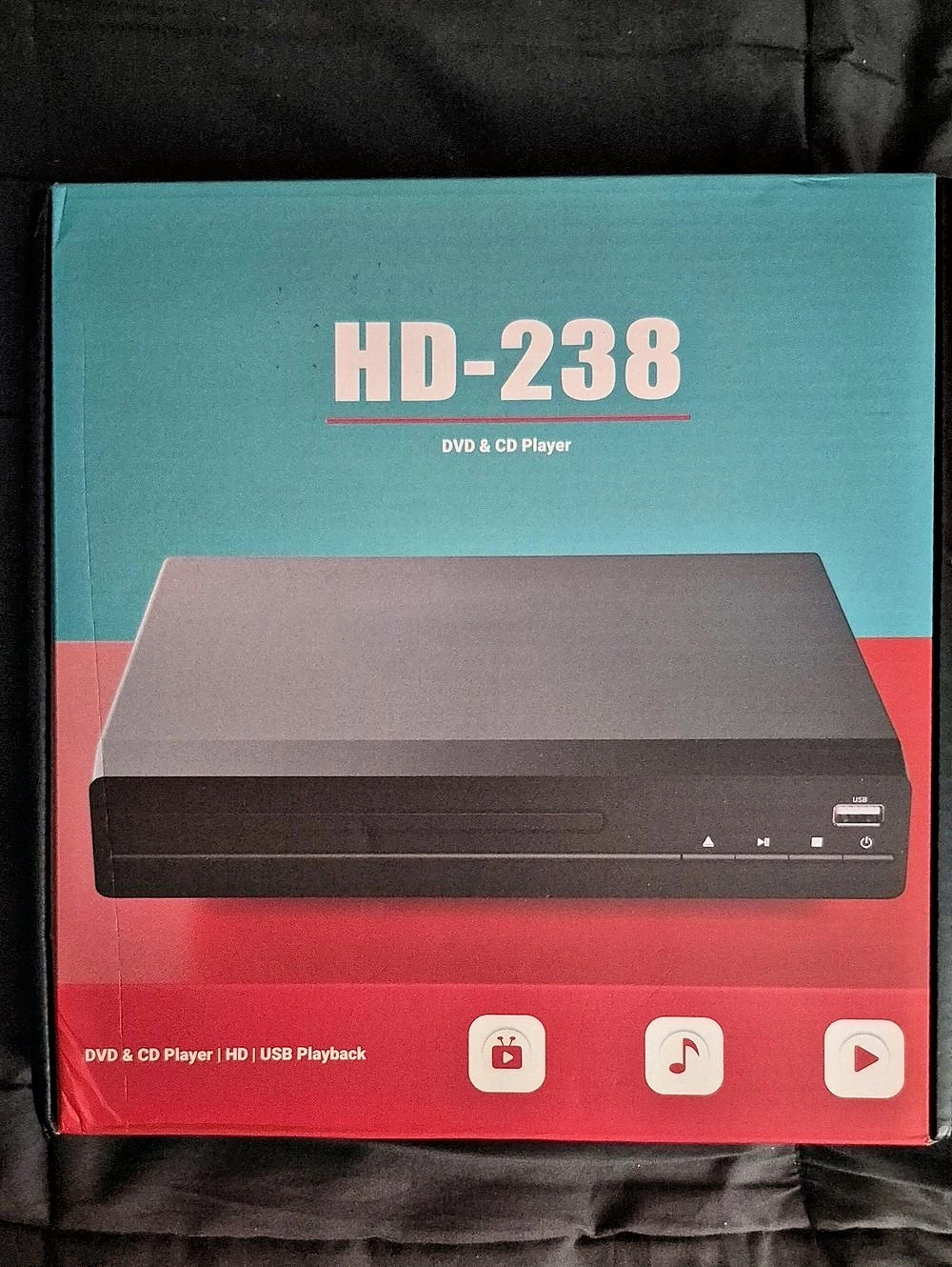 HD-238 Mini HD DVD & CD Player Black & Red